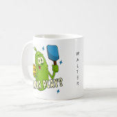 Schattige Cartoon Pickle Wanna Spelen Naam Pickleb Koffiemok (Voorkant links)