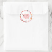Schattige Cartoon Pig Mandala Sticker (Tas)