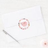Schattige Cartoon Pig Mandala Sticker (Envelop)