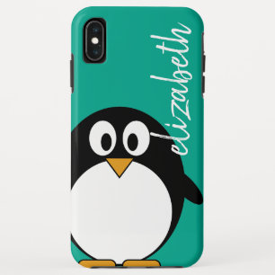 schattige cartoon pinguin emerald handgeschreven l Case-Mate iPhone case
