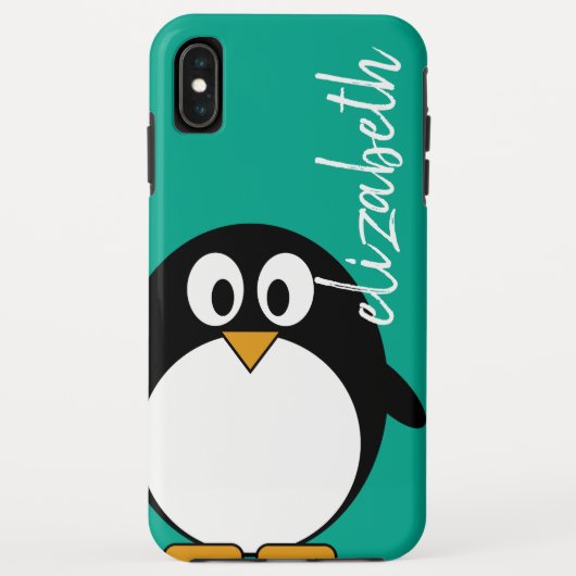 schattige cartoon pinguin emerald handgeschreven l Case-Mate iPhone case (Achterkant)