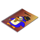 Schattige cartoon pinguïn lichtbruin notitieboek (Linkerzijde)