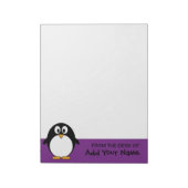 schattige cartoon pinguïn paars notitieblok (Linkerzijde)