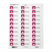 schattige cartoon pinguïn roze en zwart etiket (Full Sheet)