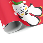 Schattige Cartoon Pinguïns Cadeaupapier (Rol Hoek)