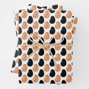 Schattige Cartoon Pinto en Zwarte Bonen  Inpakpapier Vel