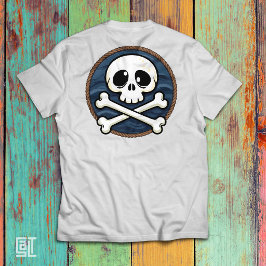 Schattige Cartoon Piraat Schedel & Kruisbeenderen T-shirt