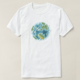 Schattige Cartoon Planeet Aarde Eco-Vriendelijk  T-shirt