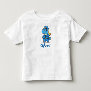 Schattige Cartoon Politie Dinosaurus Kinder Shirts