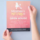 Schattige Cartoon Poodle Dog Pet Shop Open House Flyer (Hand)
