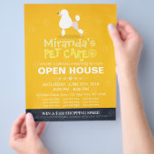Schattige Cartoon Poodle Dog Pet Shop Open House Flyer (Hand)