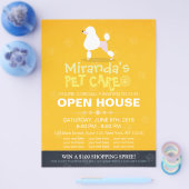 Schattige Cartoon Poodle Dog Pet Shop Open House Flyer (Enkel)
