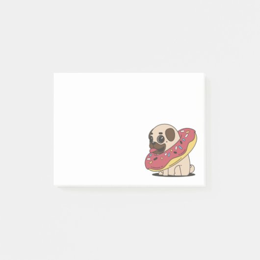 Schattige Cartoon Pug Dog Post-it® Notes (Voorkant)