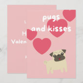 schattige cartoon pug hond kinderen valentijnsdag feestdagenkaart (Voorkant / Achterkant)