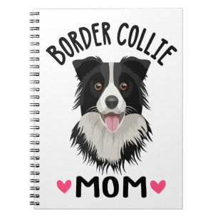 Schattige Cartoon Puppy Hond Moeder Border Collie Notitieboek