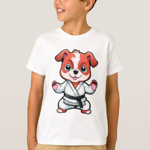 Schattige Cartoon Puppy In Karatepak T-shirt