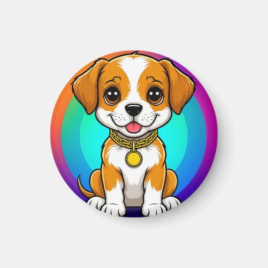 Schattige Cartoon Puppy Magneet (Voorkant)