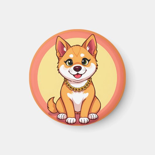 Schattige Cartoon Puppy Magneet (Voorkant)