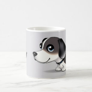 Schattige Cartoon Puppy Met Helder Ogen Koffiemok