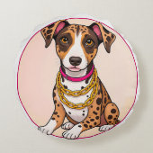 Schattige Cartoon puppy Rond Kussen (Achterkant)