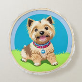 Schattige Cartoon puppy Rond Kussen (Achterkant)