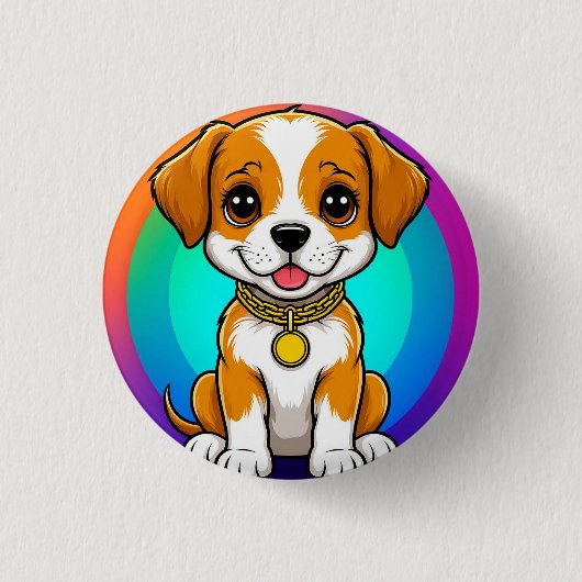 Schattige Cartoon Puppy Ronde Button 3,2 Cm (Voorkant)