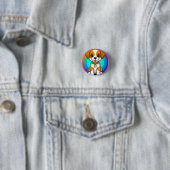 Schattige Cartoon Puppy Ronde Button 3,2 Cm (In situ)