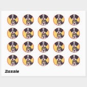 Schattige Cartoon Puppy Ronde Sticker (Vel)