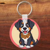 Schattige Cartoon Puppy Sleutelhanger (Voorkant)