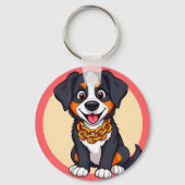 Schattige Cartoon Puppy Sleutelhanger (Achterkant)