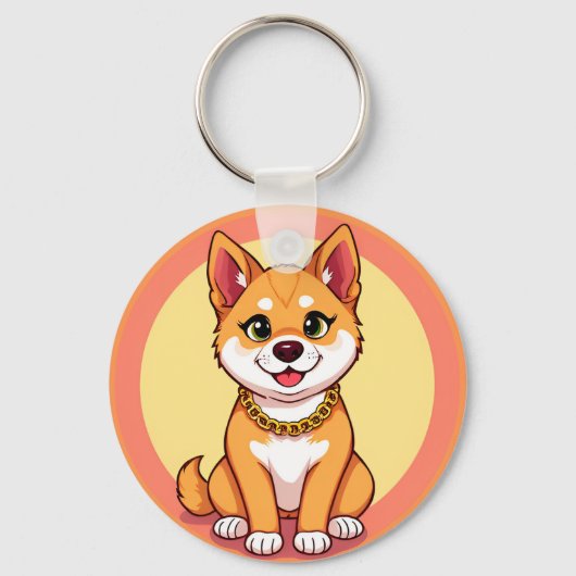 Schattige Cartoon Puppy Sleutelhanger (Voorkant)