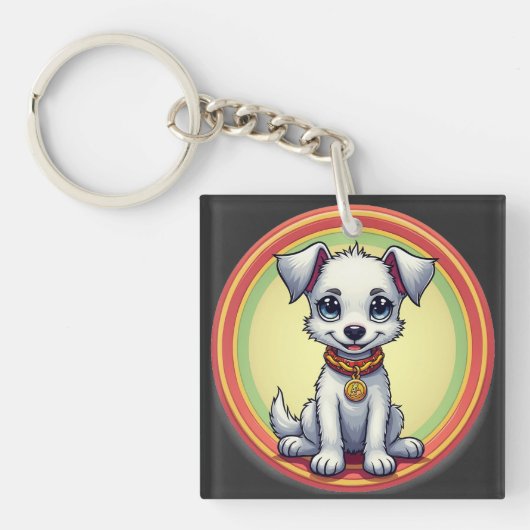 Schattige Cartoon Puppy Sleutelhanger (voorkant)