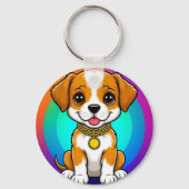 Schattige Cartoon Puppy Sleutelhanger (Achterkant)