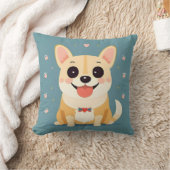 Schattige Cartoon Puppy speelse huisdier Kussen (Deken)