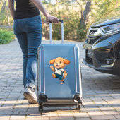 Schattige Cartoon Puppysoccer Speler Sticker (Koffer Insitu)