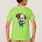 Schattige Cartoon Puppysoccer Speler T-shirt (Achterkant)
