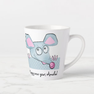 Schattige cartoon rat muis Nieuwjaar 2020 symbool Latte Mok