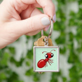Schattige Cartoon Red Ant aangepaste Sleutelhanger (Hand)