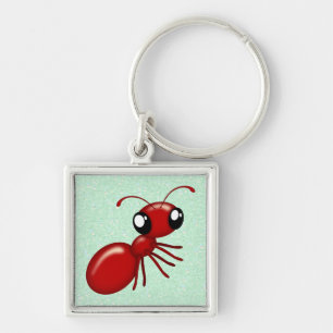 Schattige Cartoon Red Ant aangepaste Sleutelhanger