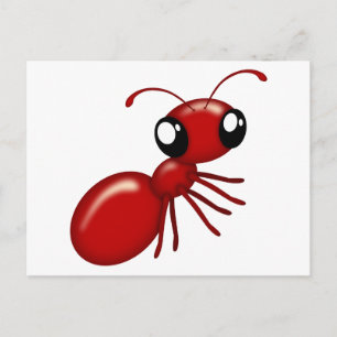 Schattige Cartoon Red Ant Briefkaarten