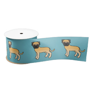 Schattige Cartoon Reekalf Bullmastiff Honden Satijnen Lint