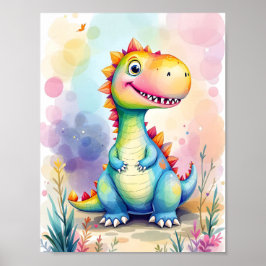 Schattige Cartoon Regenboog Dinosaur Kinderen Poster