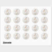 Schattige Cartoon Rendier,Wit Bokeh Ronde Sticker (Vel)