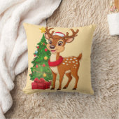 Schattige Cartoon rendieren in Santa Hat Kussen (Deken)