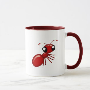 Schattige Cartoon Rode Mier Beverage Cup Mok
