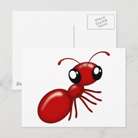 Schattige Cartoon rode mier Briefkaarten (Voorkant / Achterkant)