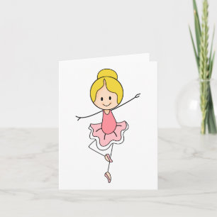 Schattige Cartoon Roze Ballerina Algemeen Elk Gebr Kaart