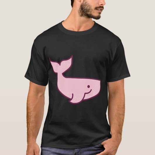 schattige cartoon roze walvis t-shirt (Voorkant)