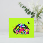 Schattige Cartoon ruimte buitenaardse personages Briefkaart (Staand voorkant)