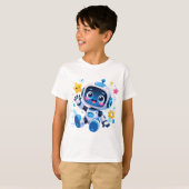 Schattige Cartoon Ruimte Robot T-shirt (Voorkant volledig)